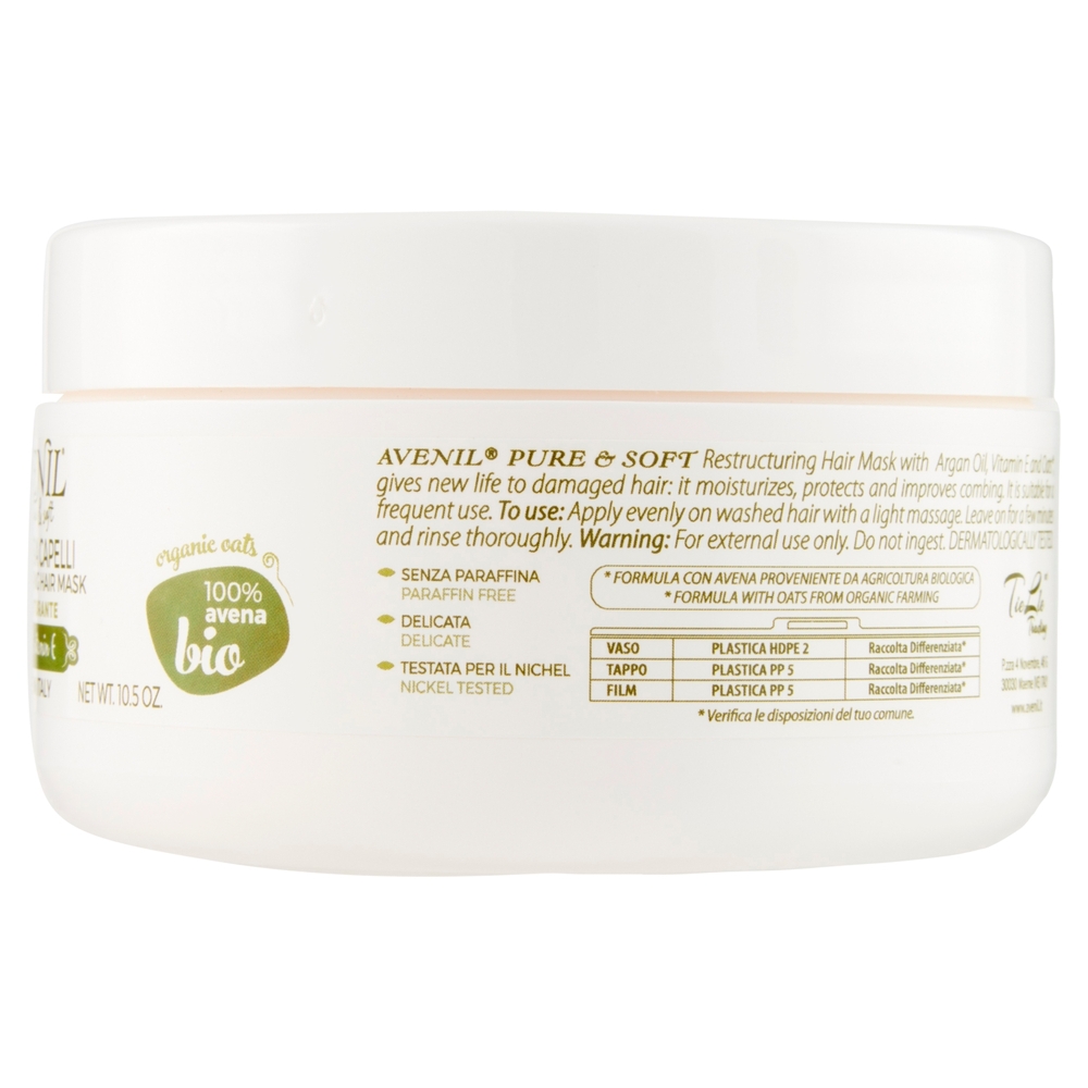 Avenil pure & soft Maschera Capelli Ristrutturante Argan e vitamin E 300 ml
